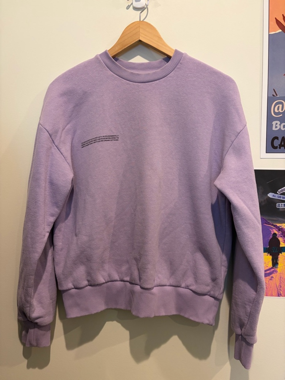 Pangaia XS Lavender Crewneck Sweater